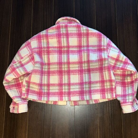 ZARA FLANNEL, Cropped, Pink/White, XS - Picture 9 of 9